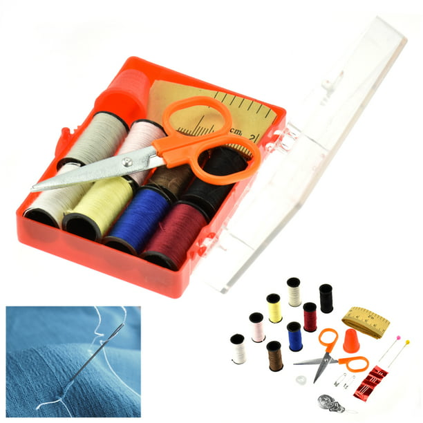 2019 Threader Needle Thread Tape Measure Scissor Thimble Storage Box Sewing Kits
